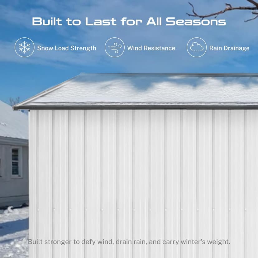 8' x 6' Outdoor Storage Shed with Base Kit, Sturdy Metal Building w/Lockable Doors for Garden, Backyard, Poolside and Lawn, Black