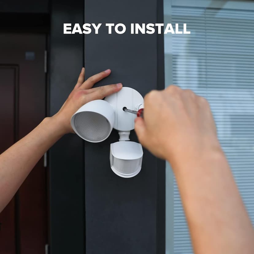 LUTEC 32W 2500 Lumen LED Security Lights Motion Sensor Light Outdoor, 5000K Daylight, IP65 Waterproof, Dusk to Dawn, Motion Detector Flood Light for Garage, Yard, Porch-White