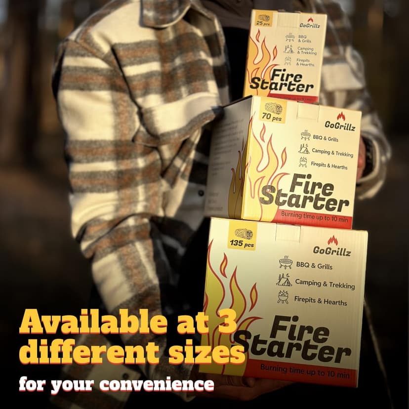 25pcs Fire Starter – Pine Wool & Natural Wax for Quick, Eco-Friendly Ignition of Grills, Fireplaces, Fire Pits & BBQs