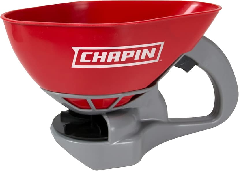 Chapin International 8706A 1.6-Liter Hand Crank Turf Spreader, Poly Scoop with Thumb Control, 1-pack, Red