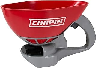 Chapin International 8706A 1.6-Liter Hand Crank Turf Spreader, Poly Scoop with Thumb Control, 1-pack, Red