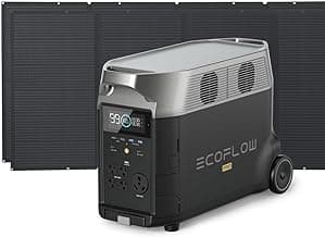 EF ECOFLOW Solar Generator 3.6KWh DELTA Pro with 2X400W Portable Solar Panel, 23% High Efficiency, 5 AC Outlets, 120V/3600W, for Home Backup Outdoors Camping RV Emergency