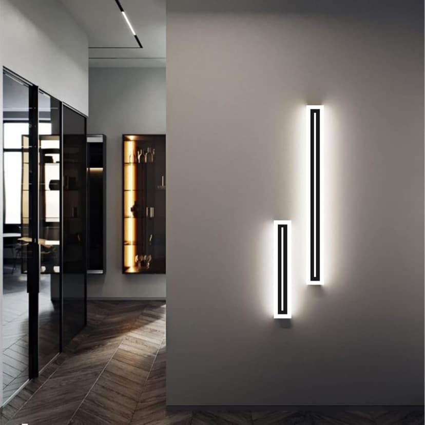 LED Long Wall Light Outdoor Wall Mounted Modern Lighting Fixture IP65 Waterproof Outdoor Wall Light, Suitable for Courtyard/Exterior Wall/Patio(6000K White Light, 23.6inch)