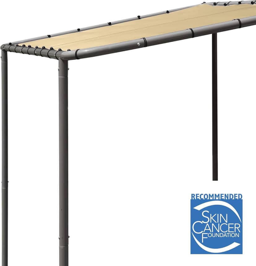 ShelterLogic 10' x 6' Solano Gazebo Canopy Charcoal Carbon Steel Frame and Marzipan Water-Resistant and Sun Protection Tan Cover