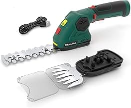 Hedge Trimmer, Cordless Grass Shear & Electric Shrub Trimmer - 2 in 1 Handheld Grass Cutter, Hedge Shear for Garden, Lawn, Rechargeable Lithium-Ion Battery and Type-C Cable Included
