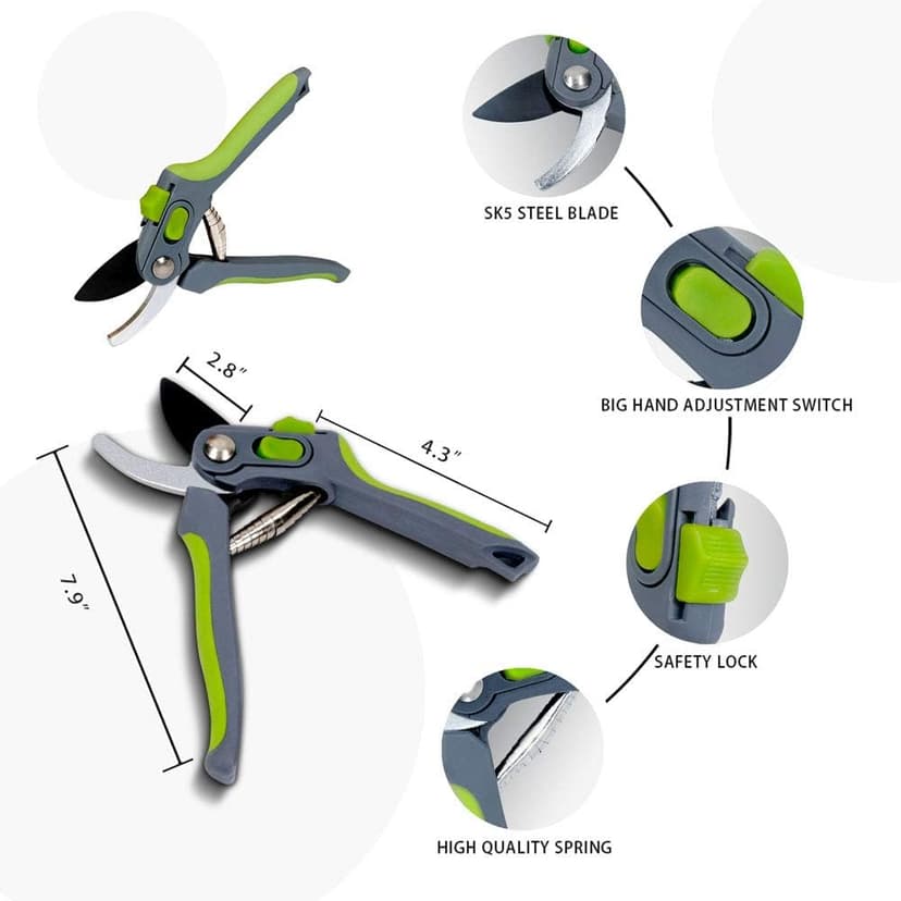 Garden Loppers Hedge Clippers, Updated 3PCS Garden Pruning Shears Combo Set, Branch Cutter with Compound Action, Chops Thick High Branch Ease, Professional Tree Trimmer Set Heavy Duty
