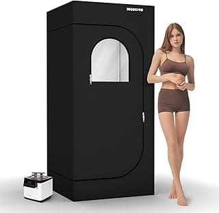 600D Canvas Full Size Steam Sauna, 71in High Sauna Box, Portable Sauna, Personal Steam Sauna with Touchscreen 1000W & 2.6 L Steam Generator, Remote Control