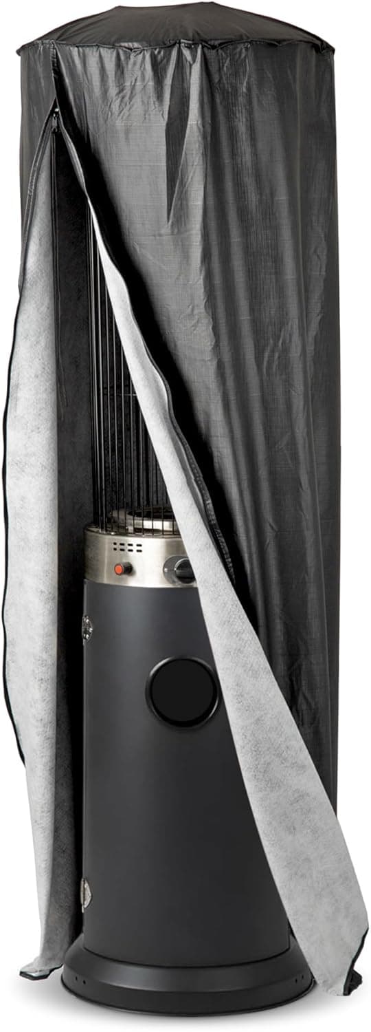 Full-Length Outdoor Vinyl Cover for Spiral Flame LPG Patio Heaters with 21" Round Reflectors