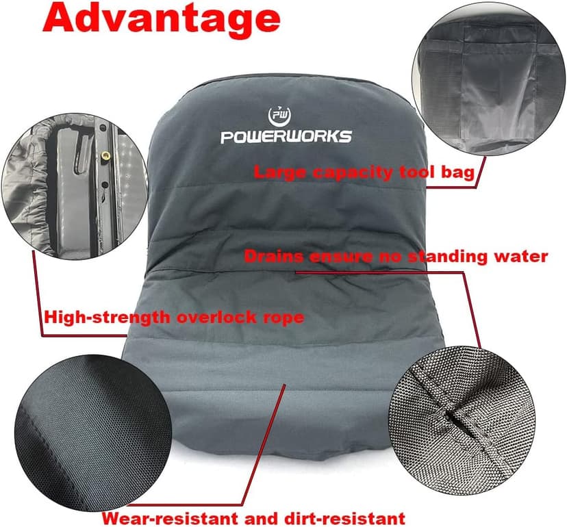 Weatherproof Deluxe Riding Lawn Mower Seat Cover, Medium, Black