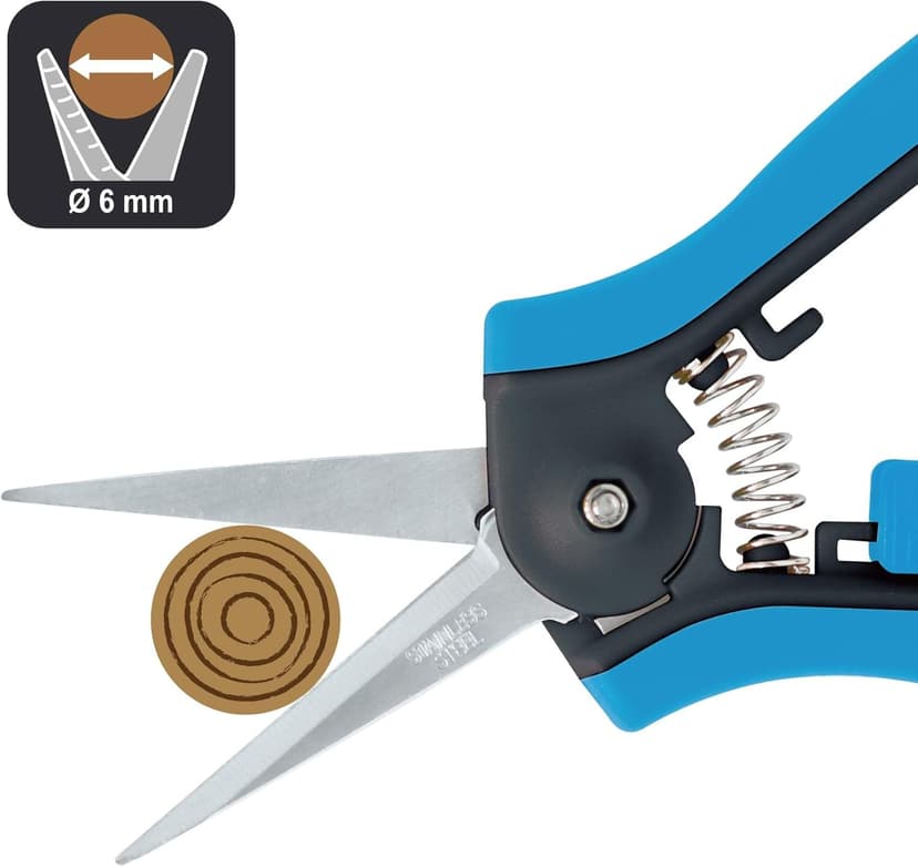 6.5” Gardening Tools Trimmer Pruning Snip, Pruning Scissors with Straight Stainless Steel Precision Blades