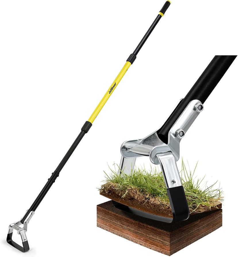 Jardineer Hula Hoe Garden Tool -4in1 Weed Puller, Cultivator, Stirrup Hoe with Ergonomic Handle, Heavy Duty Stainless Steel Head for Effortless Weeding, Digging, and Soil Aeration (64 inches)