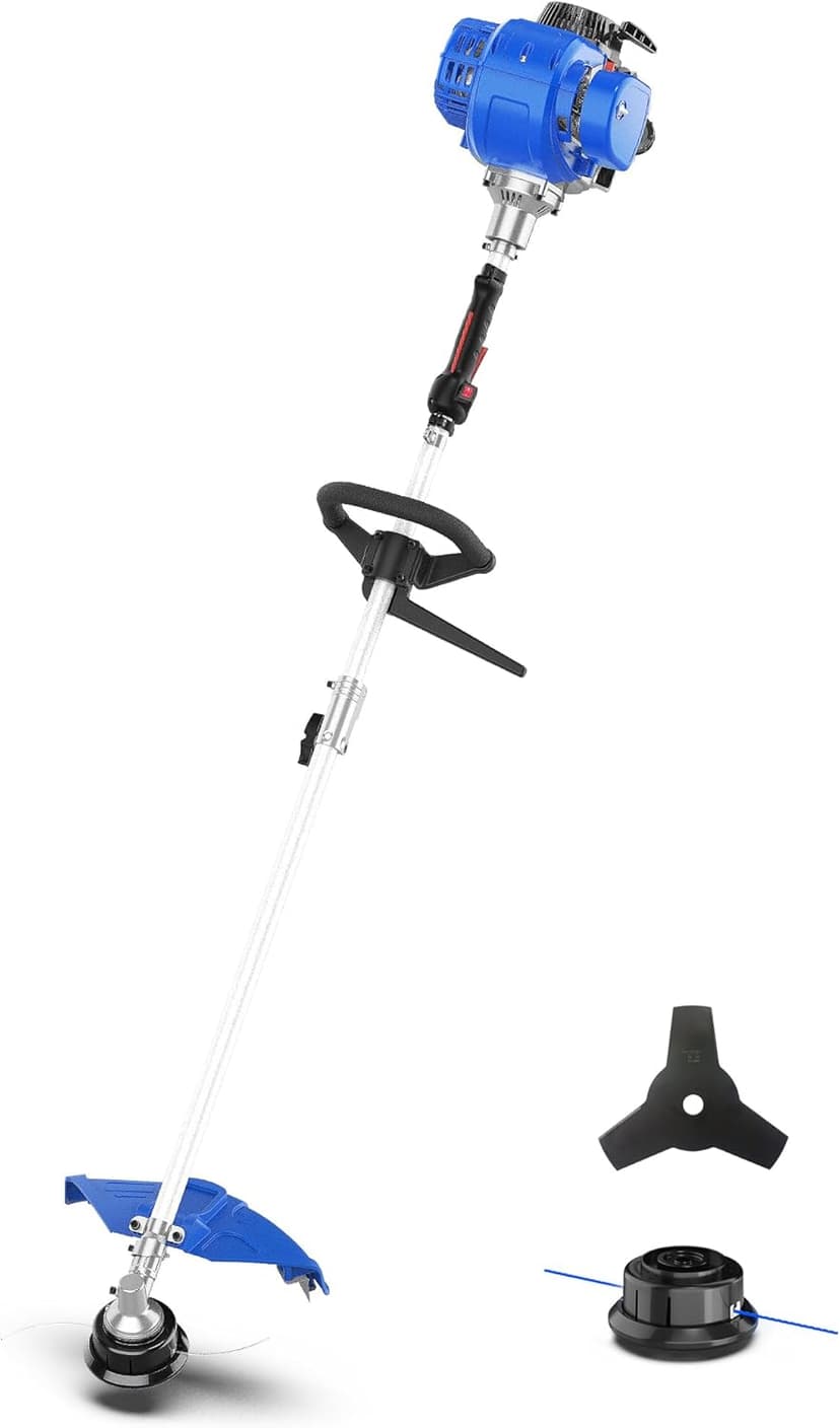 2-in-1 Yard Care System, 31cc, 4-Cycle Gas Engine Straight Shaft Multi-Tool with Brush Cutter, String Grass Trimmer and Shoulder Harness