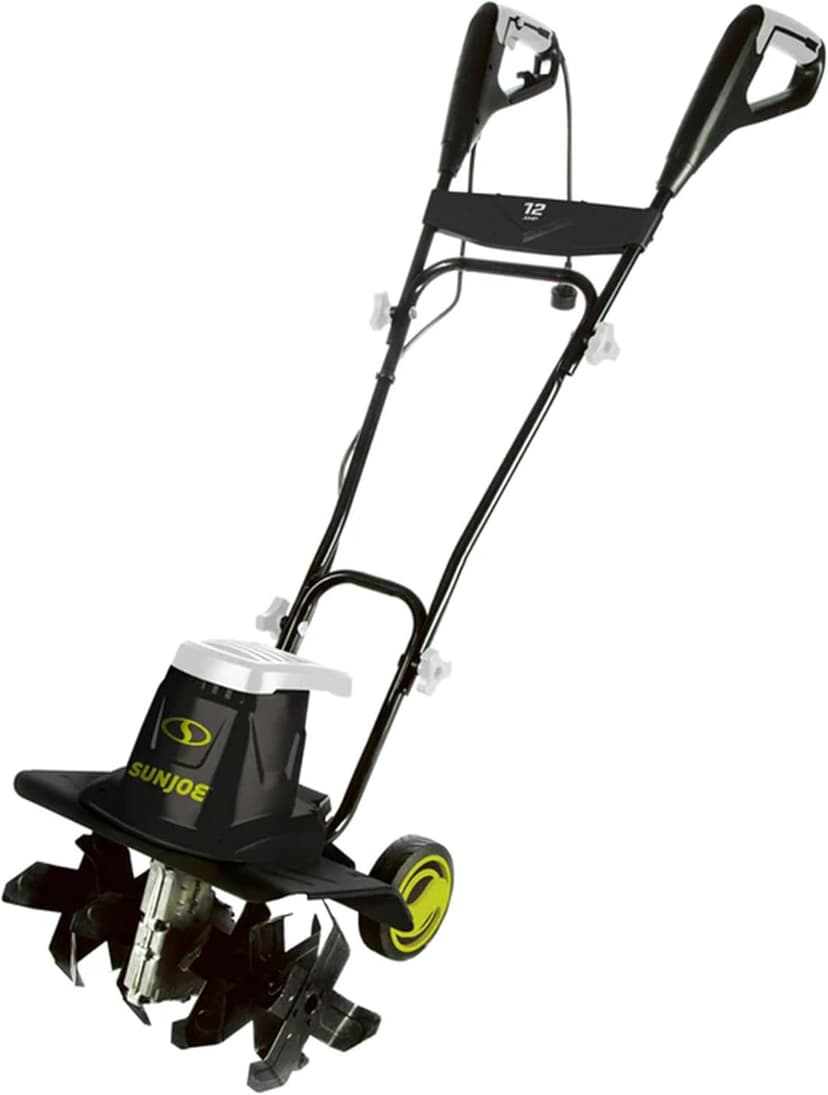 Sun Joe Electric Garden Tiller Cultivator, Steel Tines, 12 Amp, 16 Inch, Black - Heavy-Duty Gardening Machine & Equipment for Gardens, Lawns & Yards
