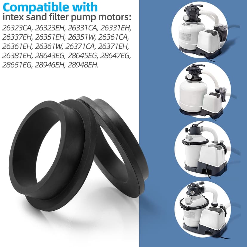 Pool Sand Filter Pump Seal, L-Shape O-Ring Gasket Fits for Intex Sand Filter Pumps Motor Repair Set & Hose Seals Replacement Part (4 Pcs 11228 + 4 Pcs 11412)