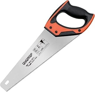 14 Inch Hand Saw, Heavy Duty Wood Saw with Ergonomical Handle Rust-proof Handsaw for Sawing Pruning Gardening Wood Plastic and Drywall (orange)