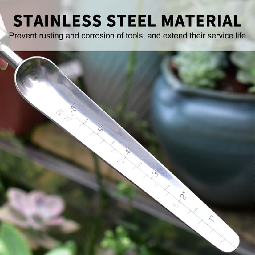 Seeding Widger, Stainless Steel Garden Planting Trowel with Scale, Long Narrow Hand Shovel for Planting Weeding Digging Fertilizer