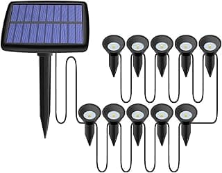 Solar Pathway Ground Lights 10 LED Solar String Ground Lights Solar Powered Inground Lights for Garden Lawn Walkway Driveway