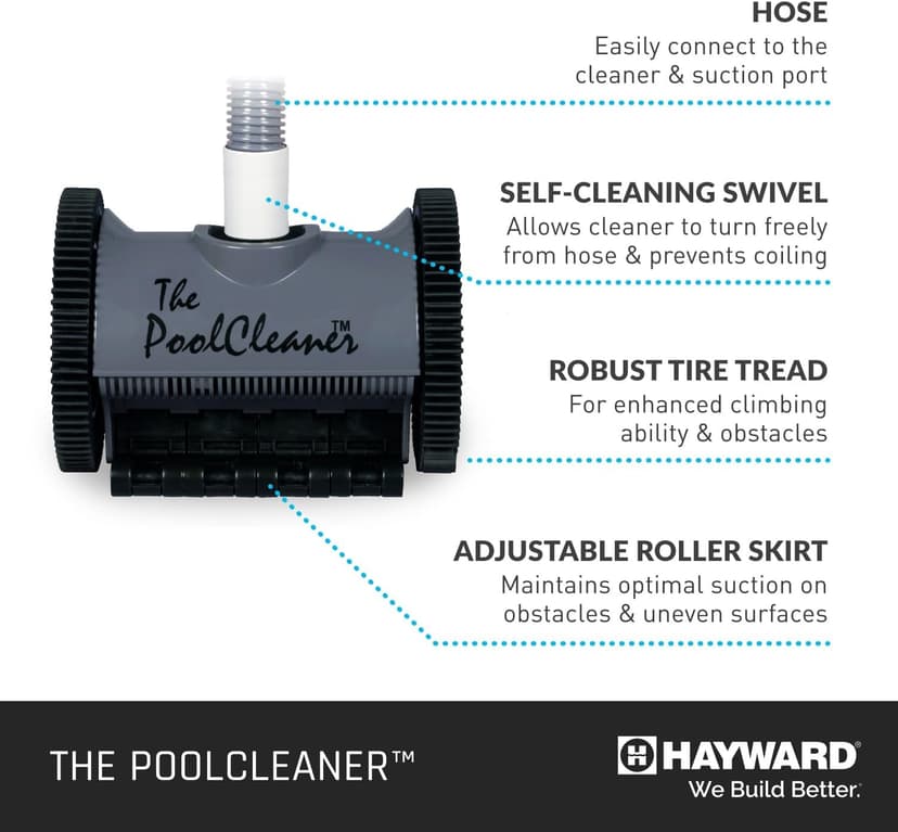 Hayward W3PVS20GST Poolvergnuegen Suction Pool Cleaner for In-Ground Pools up to 16 x 32 ft. (Automatic Pool Vaccum), Gray