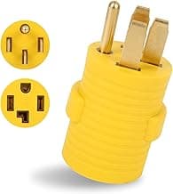 AQQHSAIN NEMA 14-50P to 14-30R Compact Adapter, 4 Prong 50 Amp Male Plug to 30 Amp Female Receptacle 120V/240V RV to Dryer Adapter Power Cord Connector for Welder EV Generator Camper Travel