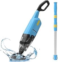 EFURDEN Pool Vacuum for Above Ground Pool, Cordless Handheld Rechargeable Pool Cleaner with Running Time Up to 90 Minutes for Sand and Debris, Ideal for In-Ground Pools, Spas, and Hot Tubs (Blue)