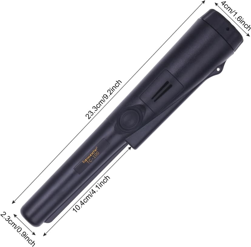 Metal Detector Pinpointer,Fully Submersible Waterproof IP68 Handheld Pin Pointer Wand, Search Treasure Pinpointing Finder Probe with 9V Battery for Adults, Kids… (Black)