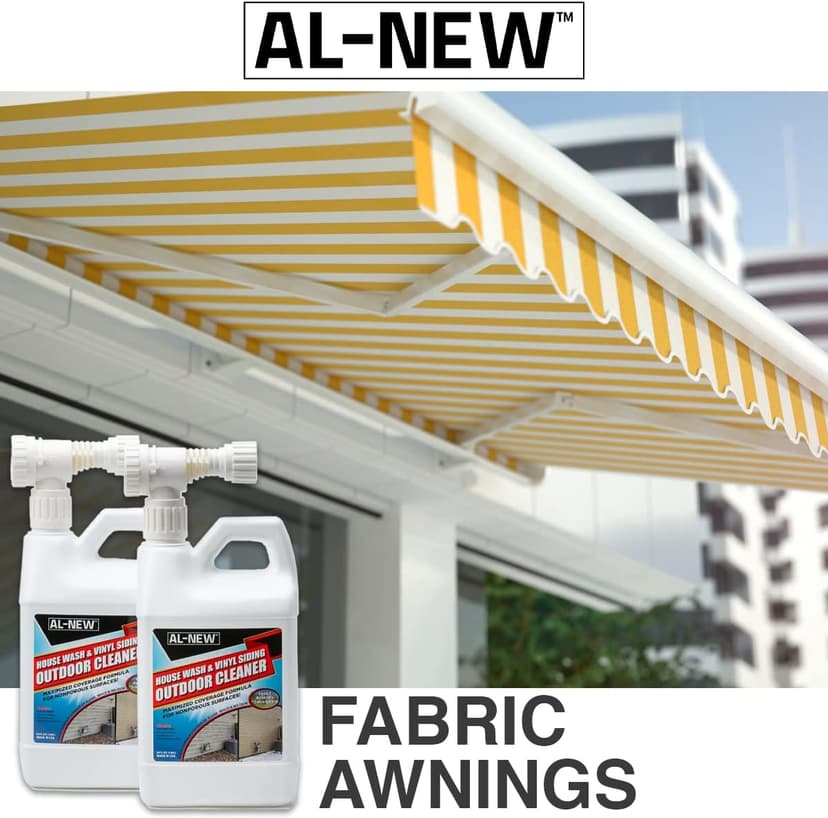 AL-NEW Outdoor Cleaner | Versatile Outdoor Cleaner 64oz Hose End Sprayer (Pack of 2) (House Wash & Vinyl Siding Outdoor Cleaner)
