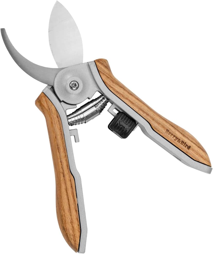 Mini Pruning Shears for Gardening Curved Blades Hand Pruners with Wooden Handle Garden Scissors Snips Stainless Steel Trimming Small Clippers Bonsai Compact Size Sheaering Tool