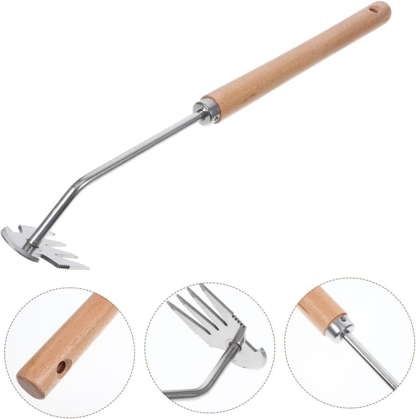Garden Weeding Tool Ergonomic Handle Rake Multi-Function Weeder for Professional Grade Gardening