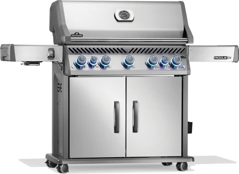 Napoleon Rogue PRO-S 625 Propane Gas Grill with Infrared Side and Rear Burners, Stainless Steel - 7 Burners