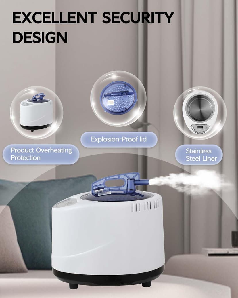 Sauna Steamer Machine, Portable Sauna Steamer, Steam Generator for Sauna, 2.5 Liter Home Sauna Steamer Pot with Remote Control, Steam Cup, Home Spa Sauna Accessories