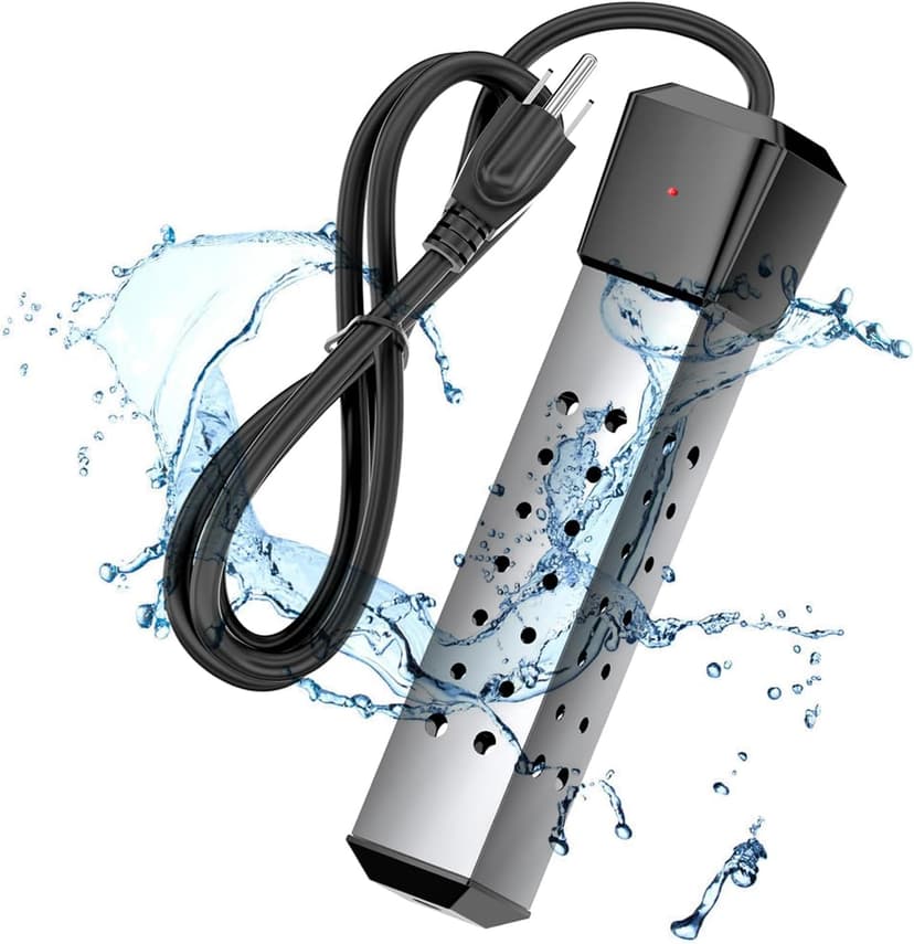 2000W Pool Heater for Inflatable Above Ground Swimming Pool, Immersion Water Heater for Bathtub Automatic Power Off, Submersible Electric Water Heater, Portable Bucket Heater with 304 Stainless Guard