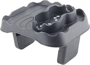 Hot Tub Table, Side Table Swimming Pool Spa Anti Slip Adjustable Hot Tub Side Table for Tables Tubs All Weather Cup Holder with Tray Bathtub Spa Outdoor Patio Drain Holes (Gray)