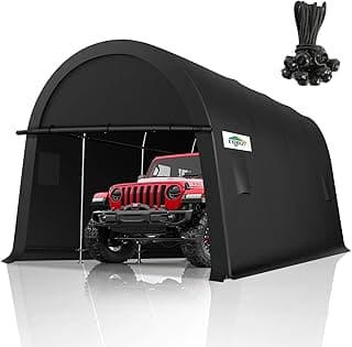 COBIZI Carport Canopy 12x20 Heavy Duty Portable Garage with Double Zippered Roll-up Doors & Vents, Large Space Car Canopy Car Tent Upgrade Waterproof for Cars, Boats, Trucks, Garden Tools, Gray