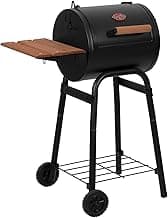 Char-Griller® Patio Pro Charcoal Grill and Smoker with Cast Iron Grates, Premium Wood Shelf and Damper Control, 250 Cooking Square Inches in Black, Model E1515