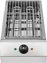 1800W Countertop Electric BBQ Grill Commercial and Home use Stainless Steel Barbecue Griddle Smokeless Portable Cooking Oven for Indoor Outdoor Picnic 122° F to 572°F for Burgers, Fish, Steak