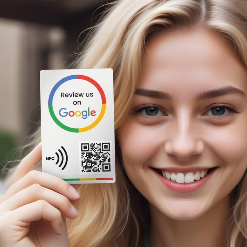 Google review card v3 from eylet | No Subscription, faster NFC Taps and QR code for instant sharing of the Google review link for your business, works with iPhone and Android.