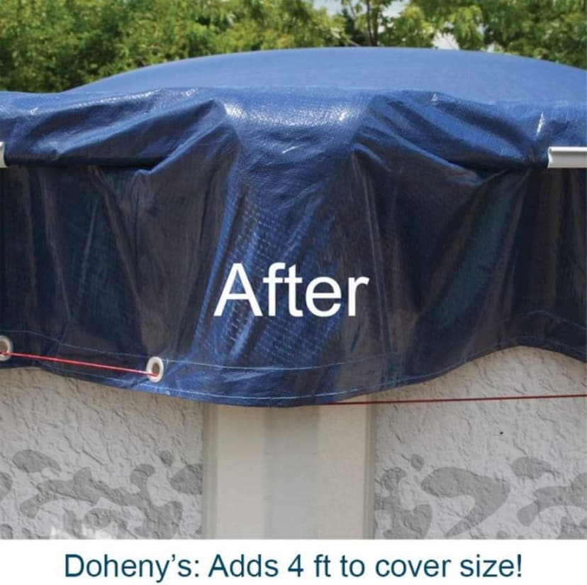 Doheny’s Commercial-Grade Winter Pool Covers for Above Ground Pools | Featuring Doheny’s Exclusive Tear Resistant Weave | The Best Winter Covers for Le$$! (12' x 24' Oval, Economy - 4 Yr.)