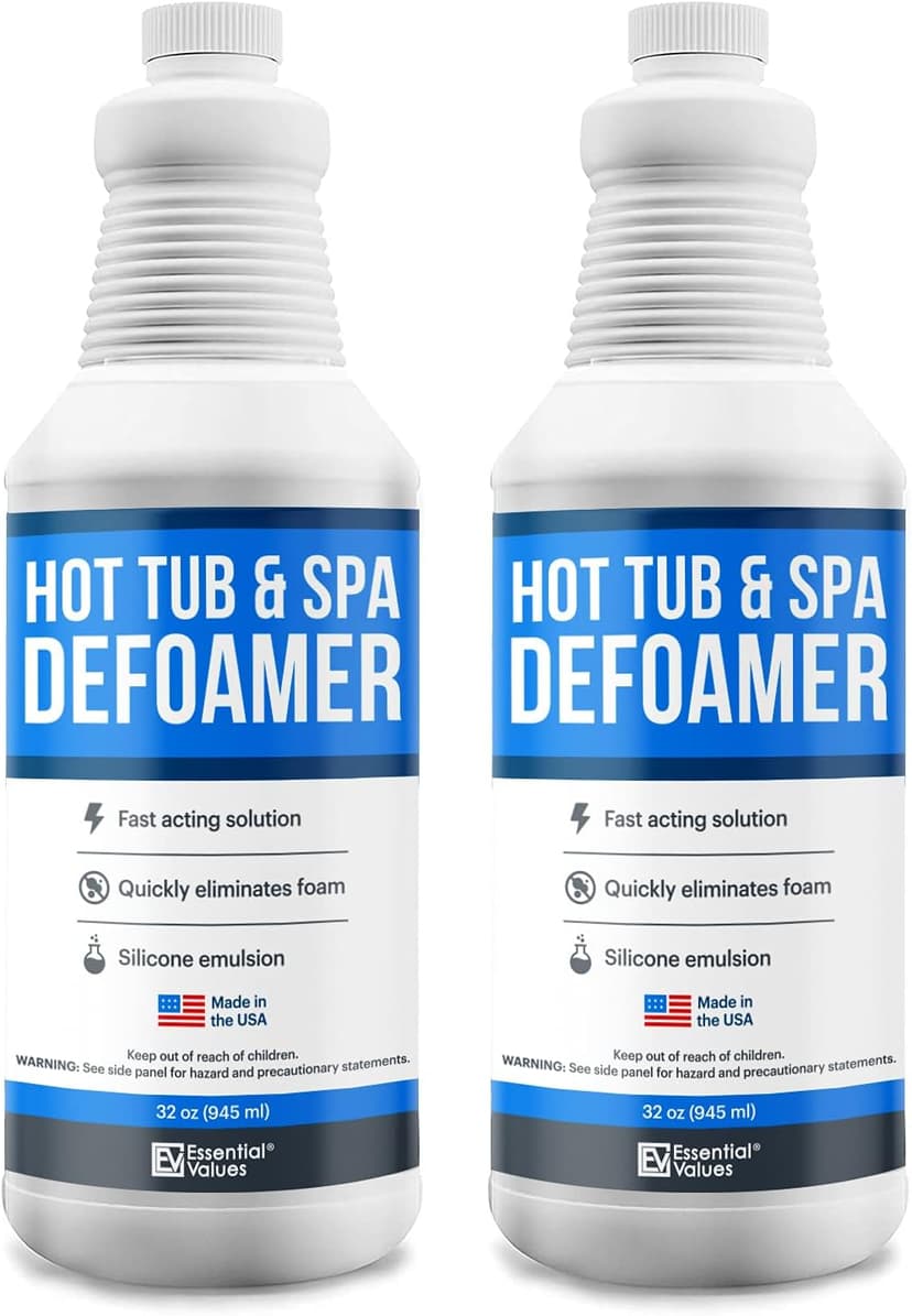 Hot Tub Foam Eliminator, 2 Pack Pool & Spa Defoamer (32oz/ Bottles) – Eliminate Foam Without Harsh Hot Tub Chemicals, Eco-Friendly & Safe w/Silicone Anti Foam. Get Foam Down and Enjoy Leisure Time