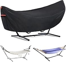 Waterproof Hammock Cover, Sun Rain UV Dust Snow Protection with Windproof Straps & Soft Cotton Lining for 55 inch Spreader Bars