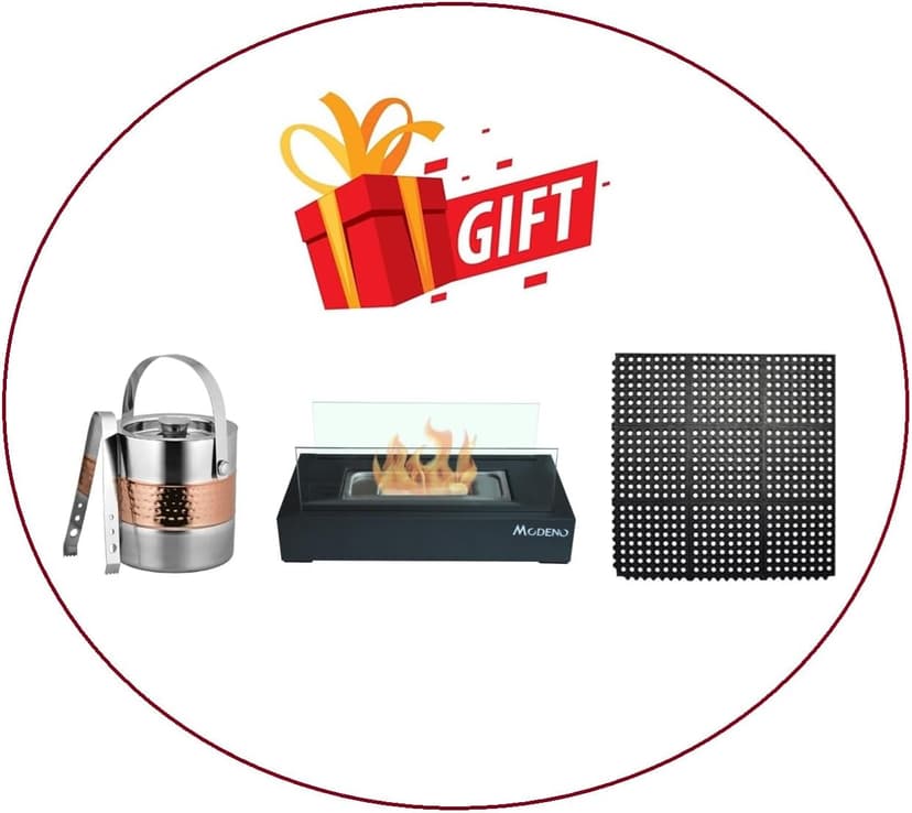 AMS Fireplace Summerset Pizza Oven - Large Capacity Propane Gas Outdoor Oven with Pizza Stone and Smoker Box, 304 Stainless Steel Construction for Built-in or Countertop Use. FREE Tabletop Fire Pit