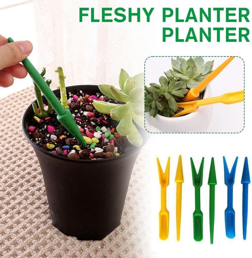 Mini Garden Hand Succulent Transplanting Tools,Widger Plastic Seedlings Dibber Sowing Digging Mini Gardens Hands Tools for Home Garden,Pack of 2 Hands Tools