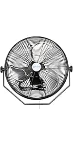 BILT HARD 4300 CFM 18 in. Industrial Wall Mount Fan, 3-Speeds High Velocity Wall Fan with Sealed Motor, Heavy Duty Metal Barn Fans for Garage, Commercial, Greenhouse, Warehouse, Shop Use