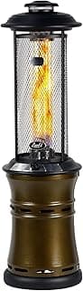 BALI OUTDOORS Gas Patio Heater - Floor-Standing Outdoor Commercial Heater, Round Dancing Flame, Wheels, Glass Tube, Suitable For Balcony, Veranda, BBQ Party