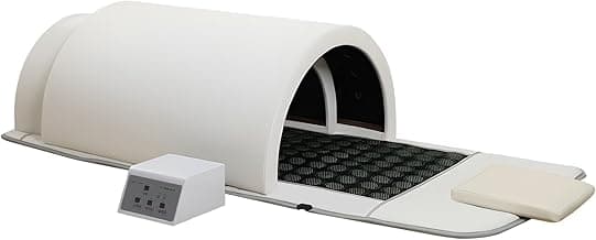Golden Wave Far Infrared Sauna Dome, with 360° Body Coverage, Professional Home Spa Zero-EMF Unit with Therapeutic Stones, Single Person Use, White