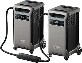 Anker SOLIX F3800 12000W Generators for Home Use, 7680wh Power Station with Double Power Hub, Lifepo4 Power Station, Solar Generator for Home Use, Power Outages, Emergency