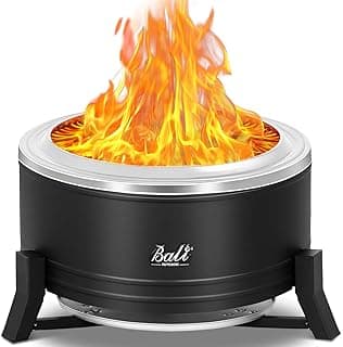 BALI OUTDOORS 22 inch Smokeless Firepit Outdoor, Outdoor Fire Pit Patio with Ash Pan, Portable Fire Pit Wood Burning