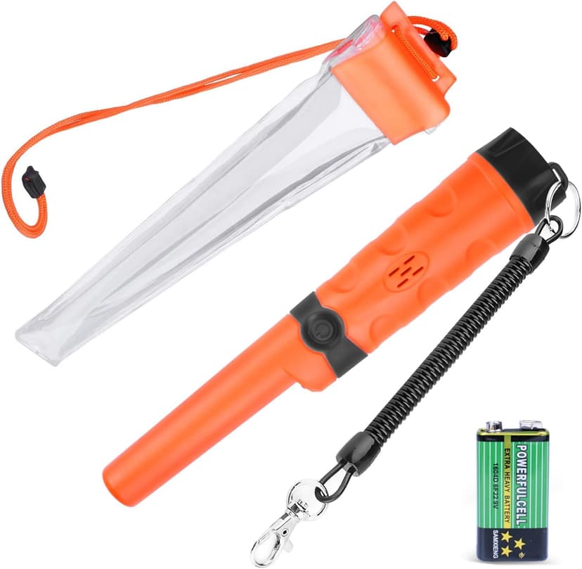 Kuman Pin pointer Water Resistant Metal Detectors with Holster Treasure Hunting Unearthing Tool Accessories Buzzer Vibration Automatic Tuning KW30
