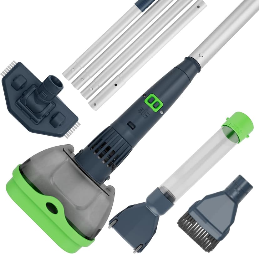 4 in 1 Rechargeable Spa Hot Tub Vacuum Cleaner for Hot Tub, Small Above Ground & Inground Pool - Magnetic Drive System, 90 Mins, Fine Mesh Filter Bags, Oil Absorbers, Pool Poles