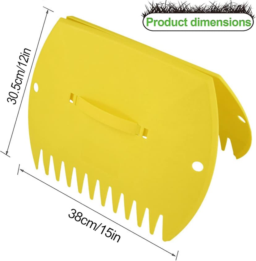 Leaf Scoops Hand Rakes, Large Leaf Grabbers for Yard Work and Garden Use, Clear and Collect Garden Rake, Leaf Scooper and Claws for Leaves, Lawn Debris, and Trash Cleanup, Yellow