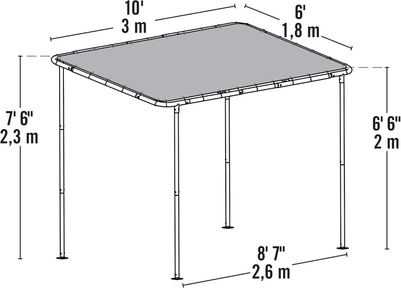 ShelterLogic 10' x 6' Solano Gazebo Canopy Charcoal Carbon Steel Frame and Marzipan Water-Resistant and Sun Protection Tan Cover